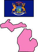 Michigan: Map and State Flag