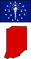 Indiana: Map and State Flag