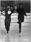 Irving Brokaw and wife skating on Central Park Lake (1913)