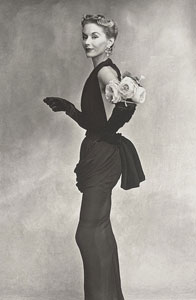 Image: Irving Penn, American, born 1917
Woman with Roses (Lisa Fonssagrives-Penn in Lafaurie Dress), Paris, 1950, platinum/palladium print, 1977, 55.09 x 36.99 cm (21 11/16 x 14 9/16 in.), National Gallery of Art, Washington, Gift of Irving Penn, 2002.119.48