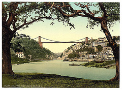 [Clifton suspension bridge from the ferry, Bristol, England]  (LOC)