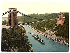 [Clifton suspension bridge from the north east cliffs, Bristol, England]  (LOC)