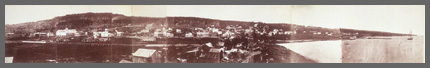 Panoramic view of Duluth, Minnesota in 1870