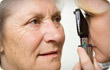 woman receiving eye exam