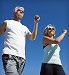 Couple walking outdoors