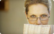 Woman with reading glasses 