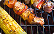 kebabs on a barbecue