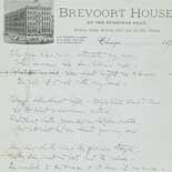 Lyrics to the hymn 'It is Well With my Soul' by Horatio Gates Spafford written on Brevoort House stationery, ca. 1878.  