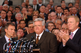 On the evening of September 11, 2001, Members of Congress gathered on the U.S. Capitol steps to address the Nation.