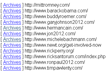 An example of a URL seed list