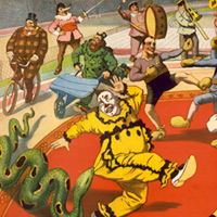 Color poster advertising a circus performance