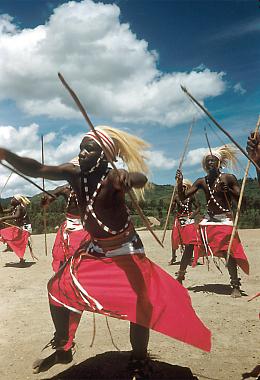 Ntore dancers, Gisenyi, Rwanda, [slide],  Name: Elisofon, Eliot,  Date: 1950s