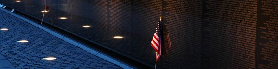 Vietnam Veterans Memorial Wall at night