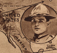 Soldier's picture superimposed over a map of the U.S.