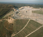 Aerial view of a mountaintop removal project.