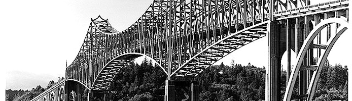 Coos Bay Bridge, North Bend, Oregon. Photograph by Jet Lowe, 1990
