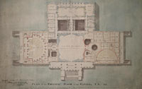 U.S. Capitol, Washington, D.C.; Principal Floor Plan, Vestibule, House of Representatives, Senate Chamber, Library