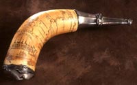 [Powder horn inscribed with map