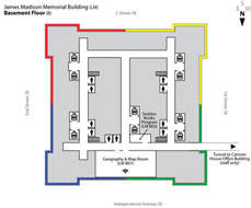 Floor plan map of Madison Building Basement