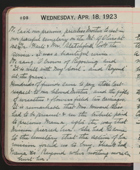 Handwritten diary page