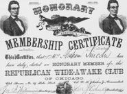 Chicago Wide-Awake Republican Club Certificate of Membership