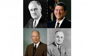 Presidents FDR, Reagan, Truman, Eisenhower