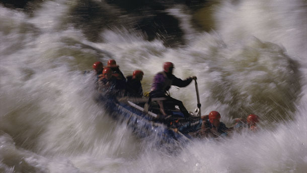 Picture of whitewater rafters