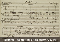 Image: Brahms Sextett in B-flat Major, Op. 16 manuscript page