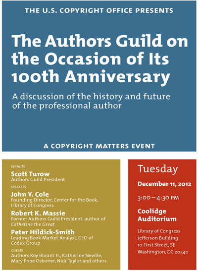 The Authors Guild on the Occasion of its 100th Anniversary