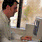 Man at computer display