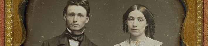 Unidentified man and woman. F. Grice, ca. 1855.