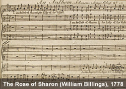 Image: The Rose of Sharon (William Billings), 1778 manuscript page