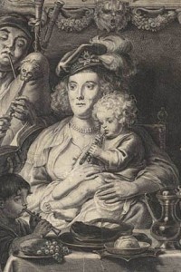 detail from Cornelius Danckerts, Soo D'oude Songen Pepen de Jongen (As the old sing, so the young twitter). Etching and engraving. Mid-Seventeenth Century. Dayton C. Miller Collection.