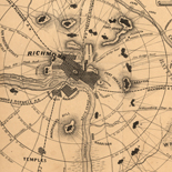 A complete map of Richmond and its fortifications within a circle of 12 miles