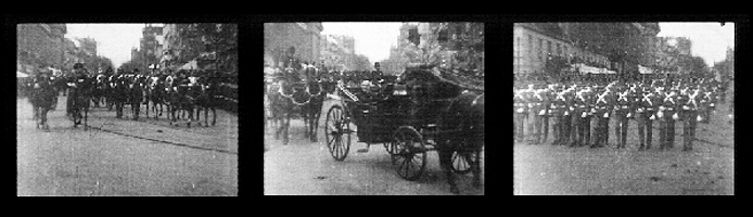 President McKinley and escort going to the Capitol / Thomas A. Edison, Inc, 1901.