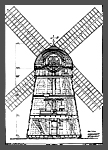 Measured drawing of a windmill in Bridgehampton, New York