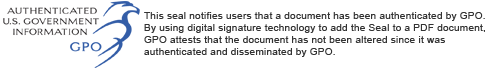 AUTHENTICATED U.S. GOVERNMENT INFORMATION