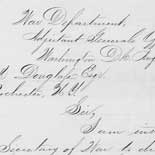 C.W. Foster, U.S. War Department, to Frederick Douglass directing Douglass to recruit colored troops, 13 August 1863. Autograph letter.