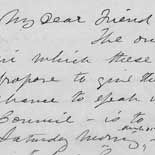 Susan B. Anthony to Frederick Douglass concerning the 40th anniversary of the Women's Rights Convention at Seneca Falls, 6 February 1888.  Autograph letter.