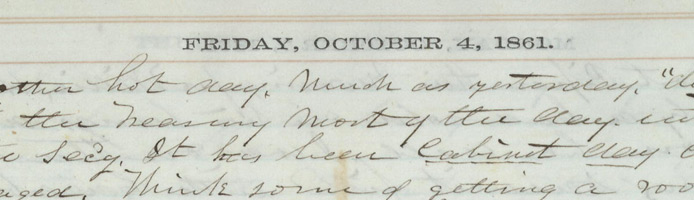 Taft's diary page for October 5, 1851.