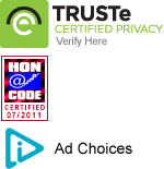 Privacy information with TRUSTe, HONcode and Ad Choices