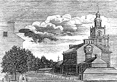 The Philadelphia State House, in an engraving from 1778