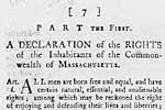 A Declaration of the Rights of the Inhabitants of the Commonwealth of Massachusetts [left page]