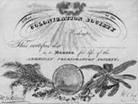 [American Colonization Society life membership certificate]
