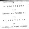 Thumbnail image of  Mary Wollstonecraft's  "A Vindication of the Rights of Woman (1792)"