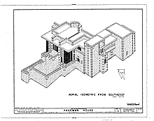 Samuel Freeman House, Aerial Isometric from Southeast