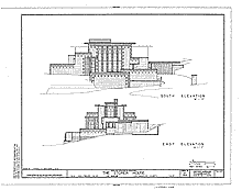 Storer House, South and East Elevations