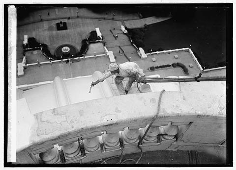 Painting the Capitol Dome, Washington, D.C. Photo by National Photo Company, August 26, 1922.