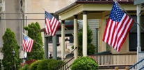 Flags on porches