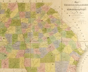 Map of Georgia and Alabama